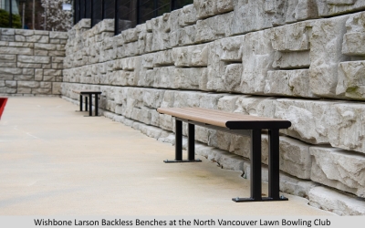Wishbone Larson Backless Benches at the North Vancouver Lawn Bowling Club